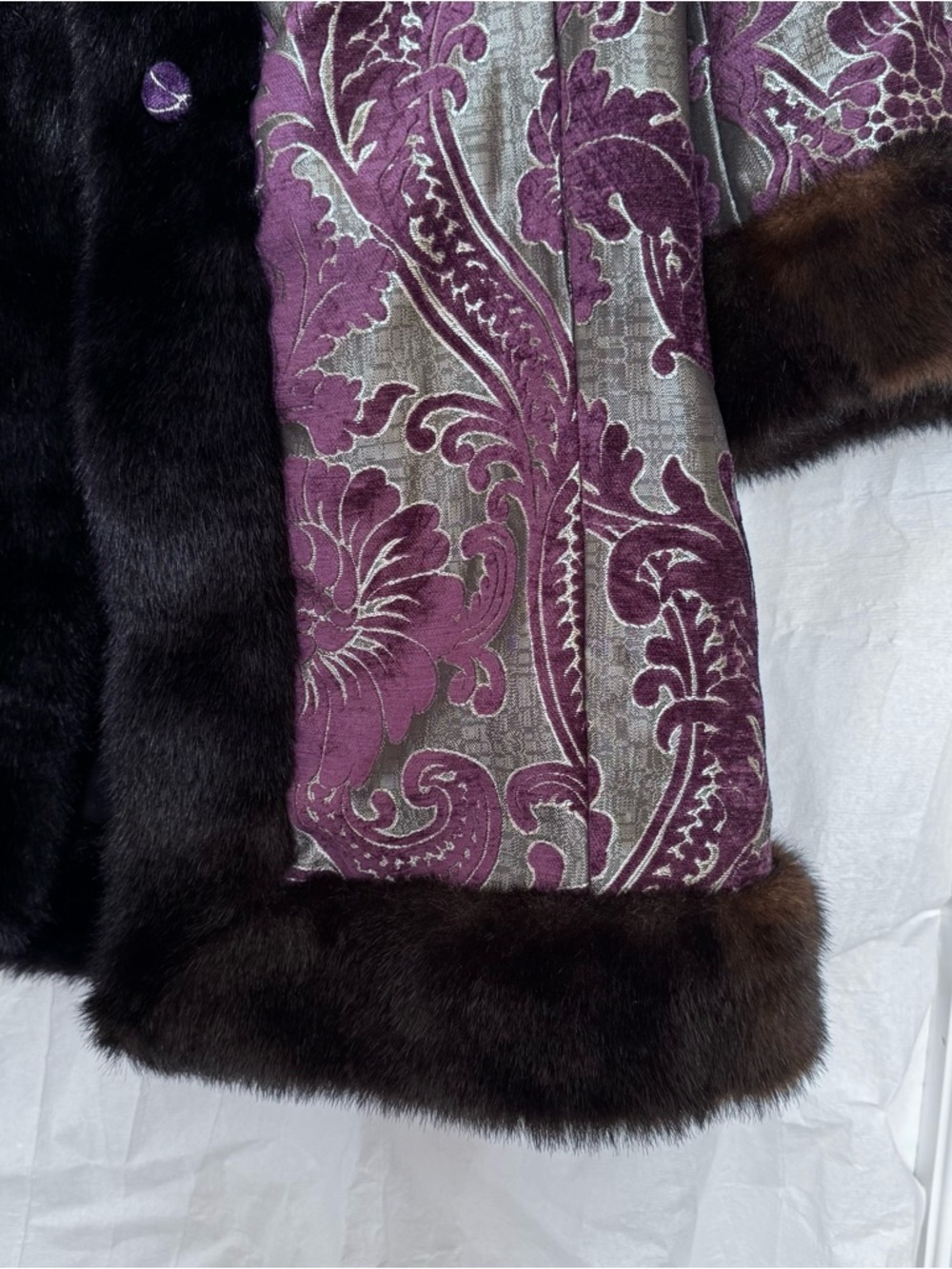 Chasing Unicorns Black Coat with Dark Brown Fur Trim - Picture 6 of 14